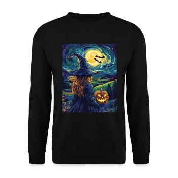 Halloween Cadeau Femmes Sorcière Hommes Enfants Décoration - Sweat-shirt Unisexe - noir - Devant - Alina (178cm) & Michal (187cm)