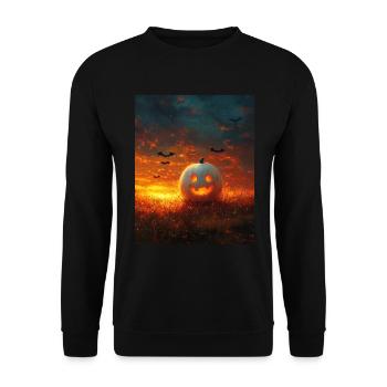 Cadeau d’Halloween Femmes Citrouille Hommes Enfants - Sweat-shirt Unisexe - noir - Devant - Alina (178cm) & Michal (187cm)