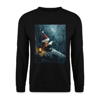 Christmas Elf Women Men Children Christmas - Unisex Sweatshirt - black - Front - Alina (178cm) & Michal (187cm)