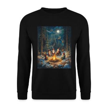 Père Noël Femmes Hommes Enfants Noël - Sweat-shirt Unisexe - noir - Devant - Alina (178cm) & Michal (187cm)