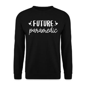 Future Certified Sanmedic Geschenk - Unisex Pullover - Schwarz - Vorne - Alina (178cm) & Michal (187cm)