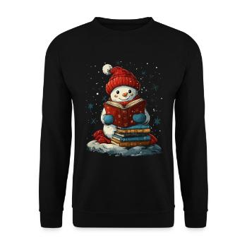 Snowman Christmas Decoration Women Men Children - Unisex Sweatshirt - black - Front - Alina (178cm) & Michal (187cm)