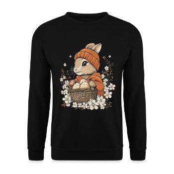 Easter Bunny Gift Easter Women Men Children - Unisex Sweatshirt - black - Front - Alina (178cm) & Michal (187cm)