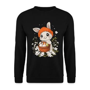 Easter Bunny Gift Easter Women Men Children - Unisex Sweatshirt - black - Front - Alina (178cm) & Michal (187cm)