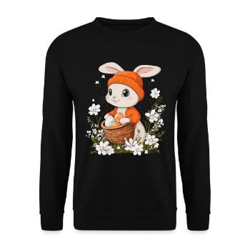 Easter Bunny Gift Easter Women Men Children - Unisex Sweatshirt - black - Front - Alina (178cm) & Michal (187cm)