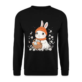 Easter Bunny Gift Easter Women Men Children - Unisex Sweatshirt - black - Front - Alina (178cm) & Michal (187cm)