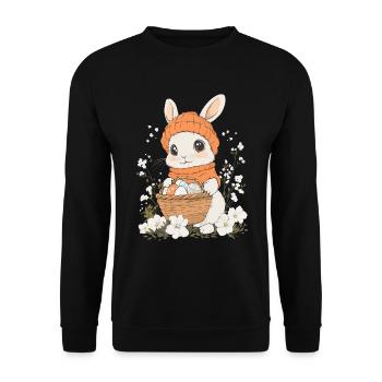 Easter Bunny Gift Easter Women Men Children - Unisex Sweatshirt - black - Front - Alina (178cm) & Michal (187cm)
