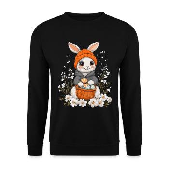 Easter Bunny Gift Easter Women Men Children - Unisex Sweatshirt - black - Front - Alina (178cm) & Michal (187cm)