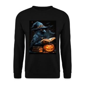 Halloween Gave Kvinder Crow Mænd Børn Dekoration - Unisex sweater - sort - Foran - Alina (178cm) & Michal (187cm)