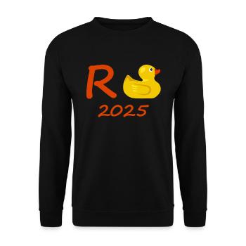 Canard Pension 2025 Pension Retraite Grand-père Mamie Retraité - Sweat-shirt Unisexe - noir - Devant - Alina (178cm) & Michal (187cm)