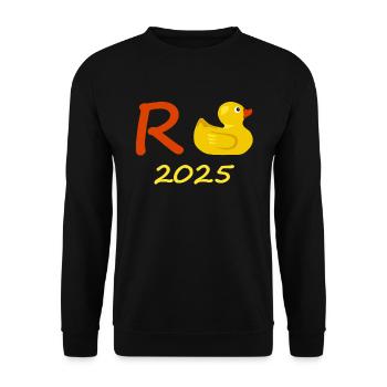 Canard Pension 2025 Pension Retraite Grand-père Mamie Retraité - Sweat-shirt Unisexe - noir - Devant - Alina (178cm) & Michal (187cm)