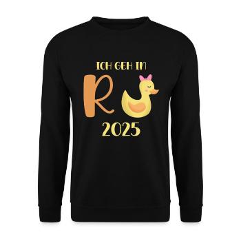 Duck Pension 2025 Pension Retirement Grandpa Grandma Pensioner - Unisex Sweatshirt - black - Front - Alina (178cm) & Michal (187cm)