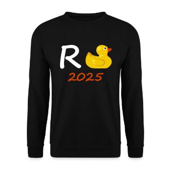 Duck Pension 2025 Pension Retirement Grandpa Grandma Pensioner - Unisex Sweatshirt - black - Front - Alina (178cm) & Michal (187cm)