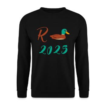 Duck Pension 2025 Pension Retirement Grandpa Grandma Pensioner - Unisex Sweatshirt - black - Front - Alina (178cm) & Michal (187cm)