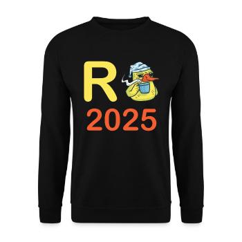 Duck Pension 2025 Pension Retirement Grandpa Grandma Pensioner - Unisex Sweatshirt - black - Front - Alina (178cm) & Michal (187cm)