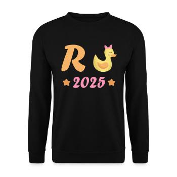 Duck Pension 2025 Pension Retirement Grandpa Grandma Pensioner - Unisex Sweatshirt - black - Front - Alina (178cm) & Michal (187cm)