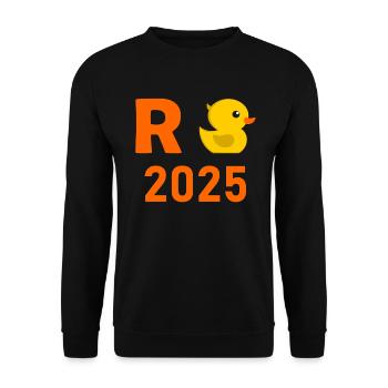 Duck Pension 2025 Pension Retirement Grandpa Grandma Pensioner - Unisex Sweatshirt - black - Front - Alina (178cm) & Michal (187cm)