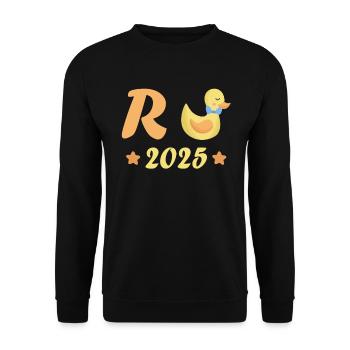 Duck Pension 2025 Pension Retirement Grandpa Grandma Pensioner - Unisex Sweatshirt - black - Front - Alina (178cm) & Michal (187cm)