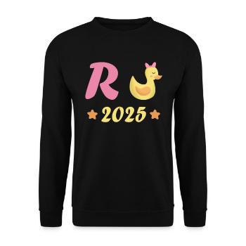 Duck Pension 2025 Pension Retirement Grandpa Grandma Pensioner - Unisex Sweatshirt - black - Front - Alina (178cm) & Michal (187cm)