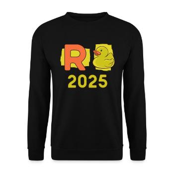 Duck Pension 2025 Pension Retirement Grandpa Grandma Pensioner - Unisex Sweatshirt - black - Front - Alina (178cm) & Michal (187cm)