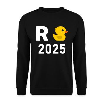 Duck Pension 2025 Pension Retirement Grandpa Grandma Pensioner - Unisex Sweatshirt - black - Front - Alina (178cm) & Michal (187cm)