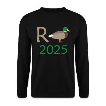 Duck Pension 2025 Pension Retirement Grandpa Grandma Pensioner - Unisex Sweatshirt - black - Front - Alina (178cm) & Michal (187cm)