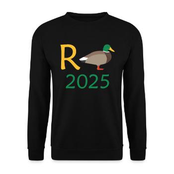 Duck Pension 2025 Pension Retirement Grandpa Grandma Pensioner - Unisex Sweatshirt - black - Front - Alina (178cm) & Michal (187cm)