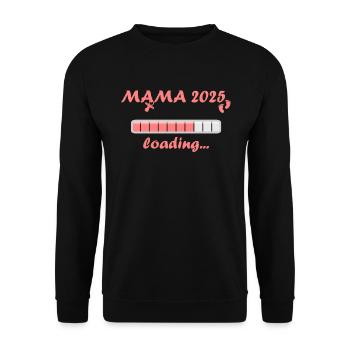 Maman 2025 Cadeau Femmes Dames Mère Enceinte - Sweat-shirt Unisexe - noir - Devant - Alina (178cm) & Michal (187cm)