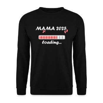 Maman 2025 Cadeau Femmes Dames Mère Enceinte - Sweat-shirt Unisexe - noir - Devant - Alina (178cm) & Michal (187cm)