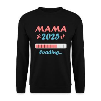 Maman 2025 Cadeau Femmes Dames Mère Enceinte - Sweat-shirt Unisexe - noir - Devant - Alina (178cm) & Michal (187cm)