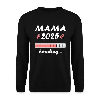 Maman 2025 Cadeau Femmes Dames Mère Enceinte - Sweat-shirt Unisexe - noir - Devant - Alina (178cm) & Michal (187cm)
