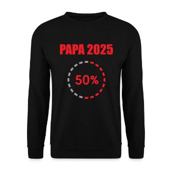 Dad 2025 Gift Men Men Father Pregnant - Unisex Sweatshirt - black - Front - Alina (178cm) & Michal (187cm)