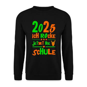 School Child 2025 Young Girls School Enrollment 2025 Decoration - Unisex Sweatshirt - black - Front - Alina (178cm) & Michal (187cm)