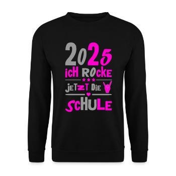 School Child 2025 Young Girls School Enrollment 2025 Decoration - Unisex Sweatshirt - black - Front - Alina (178cm) & Michal (187cm)