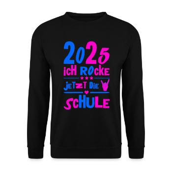 School Child 2025 Young Girls School Enrollment 2025 Decoration - Unisex Sweatshirt - black - Front - Alina (178cm) & Michal (187cm)