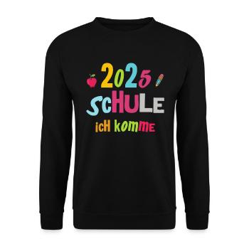 Schulkind 2025 Junge Mädchen Einschulung 2025 Deko - Unisex Pullover - Schwarz - Vorne - Alina (178cm) & Michal (187cm)