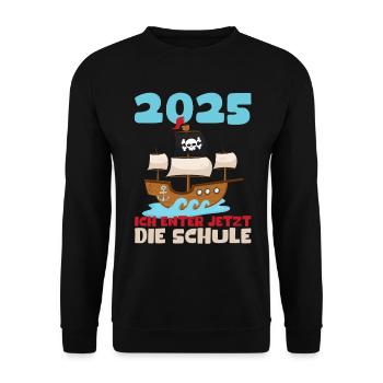 School Child 2025 Young Girls School Enrollment 2025 Decoration - Unisex Sweatshirt - black - Front - Alina (178cm) & Michal (187cm)