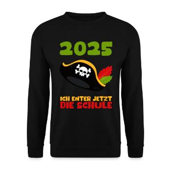 School Child 2025 Young Girls School Enrollment 2025 Decoration - Unisex Sweatshirt - black - Front - Alina (178cm) & Michal (187cm)