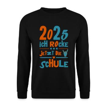 School Child 2025 Young Girls School Enrollment 2025 Decoration - Unisex Sweatshirt - black - Front - Alina (178cm) & Michal (187cm)