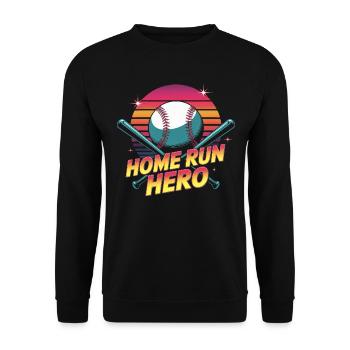 Home Run Baseball Player - Unisex Sweatshirt - black - Front - Alina (178cm) & Michal (187cm)