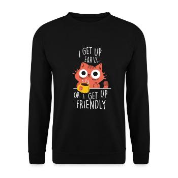 Je me lève tôt ou je me lève amicalement - Sweat-shirt Unisexe - noir - Devant - Alina (178cm) & Michal (187cm)