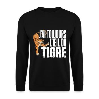 Eye of the Tiger - Unisex Sweatshirt - black - Front - Alina (178cm) & Michal (187cm)