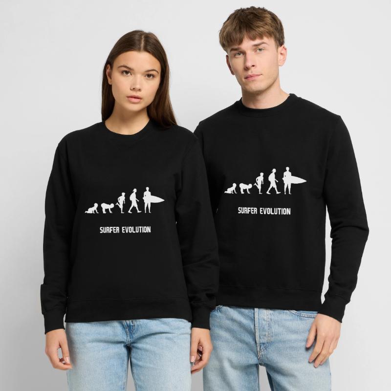 Surfer evolution évolution Sweat-shirt Unisexe