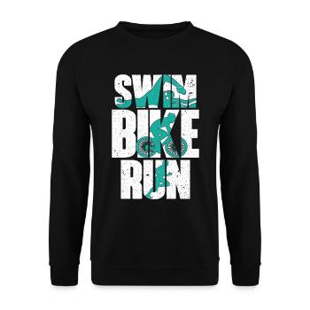 Triathlon Swim Bike Run - Unisex Sweatshirt - black - Front - Alina (178cm) & Michal (187cm)