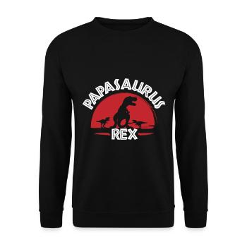 Papasaurus Papa T-rex Dinosaure - Sweat-shirt Unisexe - noir - Devant - Alina (178cm) & Michal (187cm)