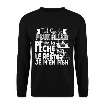 Pêche le reste je m'en fish - Sweat-shirt Unisexe - noir - Devant - Alina (178cm) & Michal (187cm)