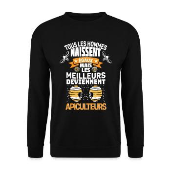 Das beste Geschenk für Imker - Unisex Pullover - Schwarz - Vorne - Alina (178cm) & Michal (187cm)