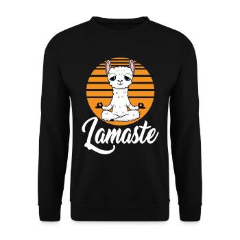 Lamaste Lama Yoga - Unisex Pullover - Schwarz - Vorne - Alina (178cm) & Michal (187cm)