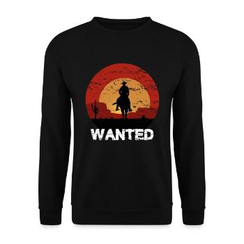 Cowboy Western Wild West Sonnenuntergang - Unisex Pullover - Schwarz - Vorne - Alina (178cm) & Michal (187cm)