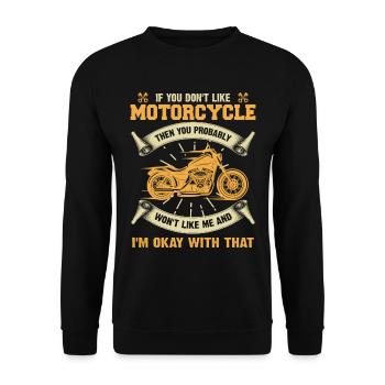 Motorcycle humor Biker Biker Vintage - Unisex Sweatshirt - black - Front - Alina (178cm) & Michal (187cm)